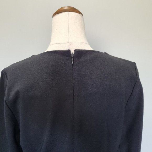 Witchery Black Ponte Lace Up Detail Bodycon Midi Dress Size 14 - Picture 6 of 9